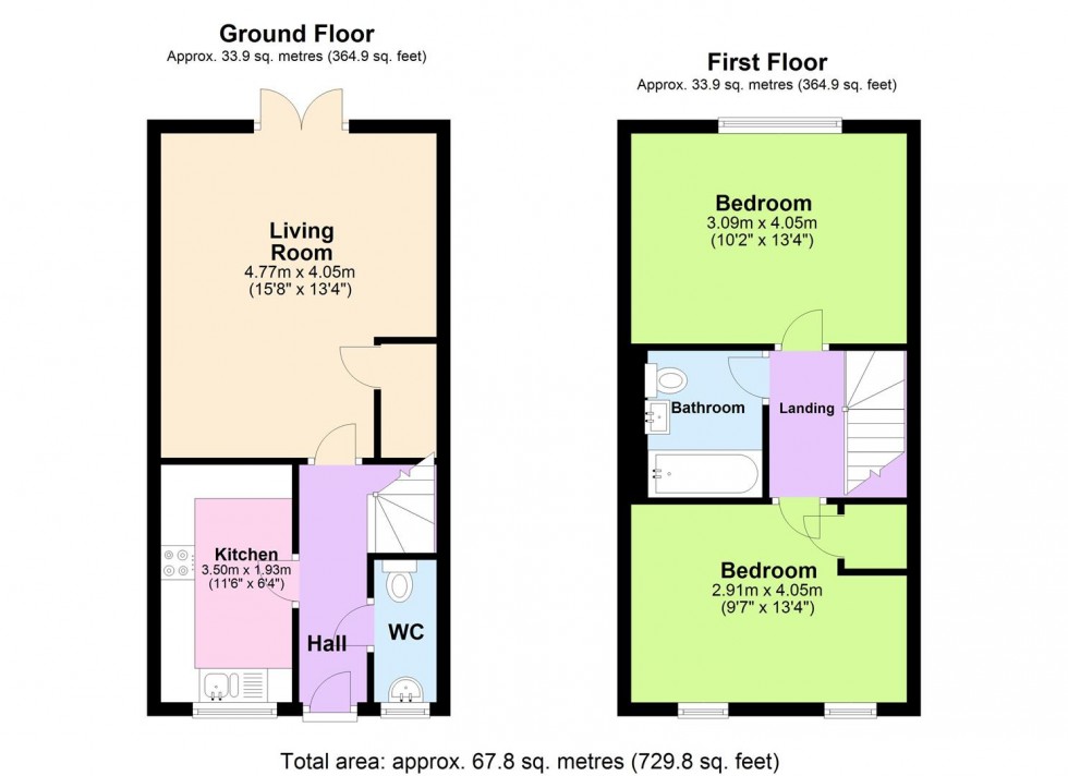 Floorplan for Bennett Gardens, Keyworth