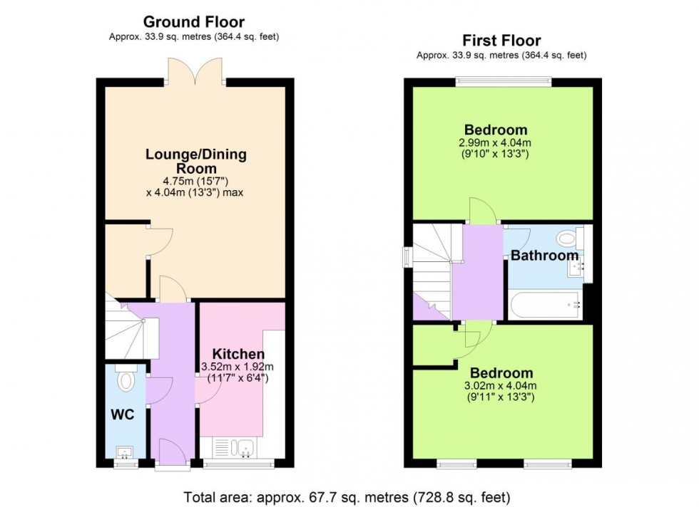 Floorplan for Orme Grove, Keyworth, Nottingham