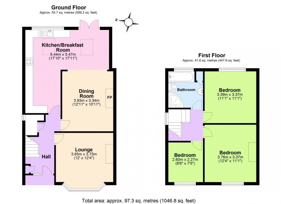 Floorplan for Cambridge Road, West Bridgford, Nottingham