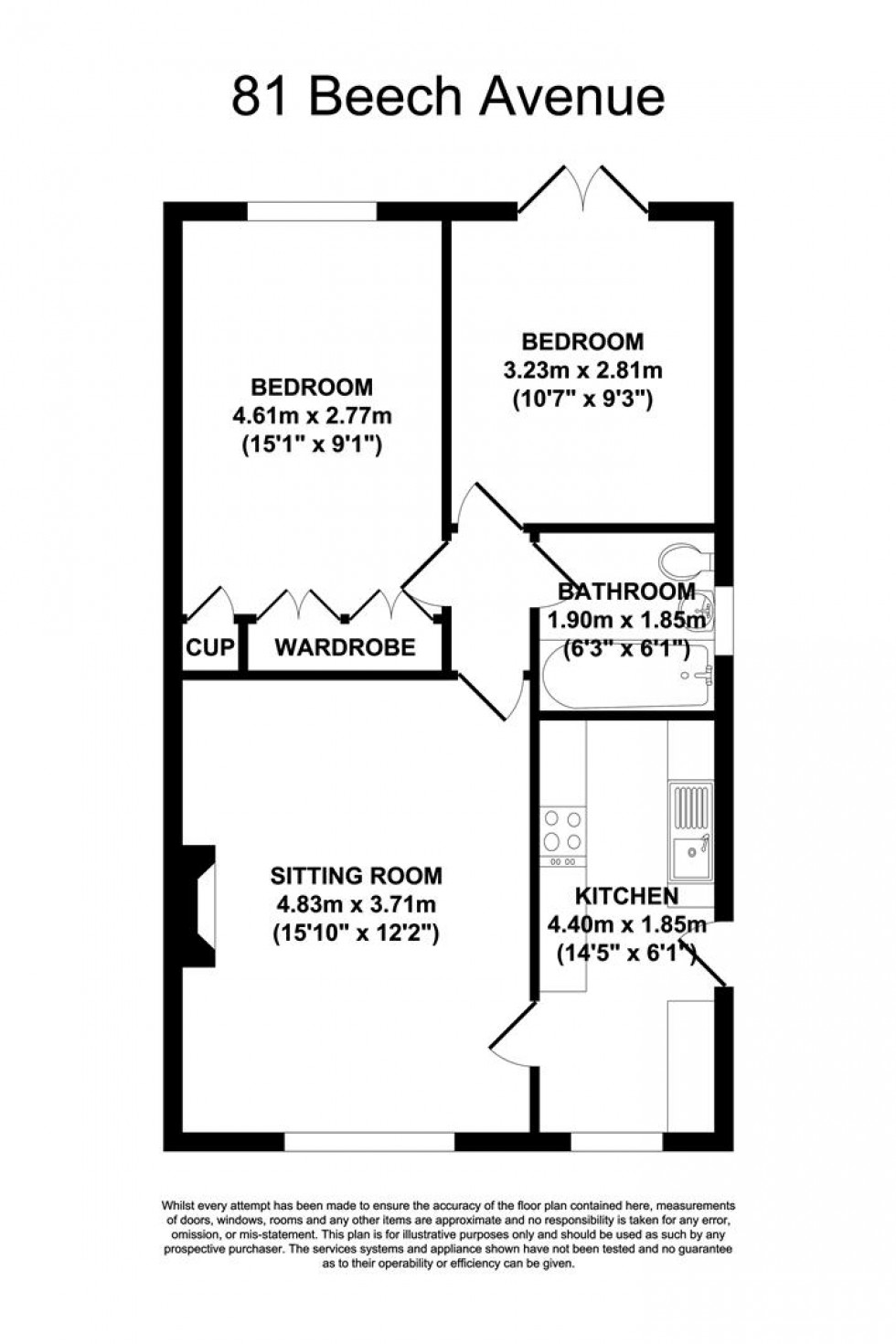 Floorplan for Beech Avenue, Keyworth, Nottingham