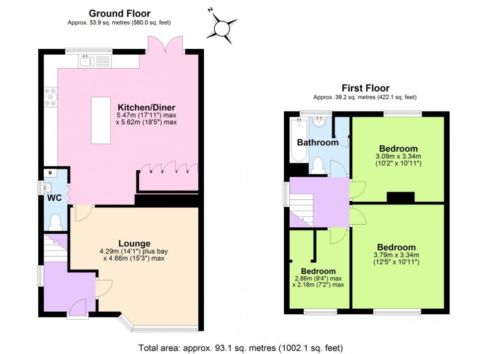 Floorplan for Ling Crescent, Ruddington, Nottingham