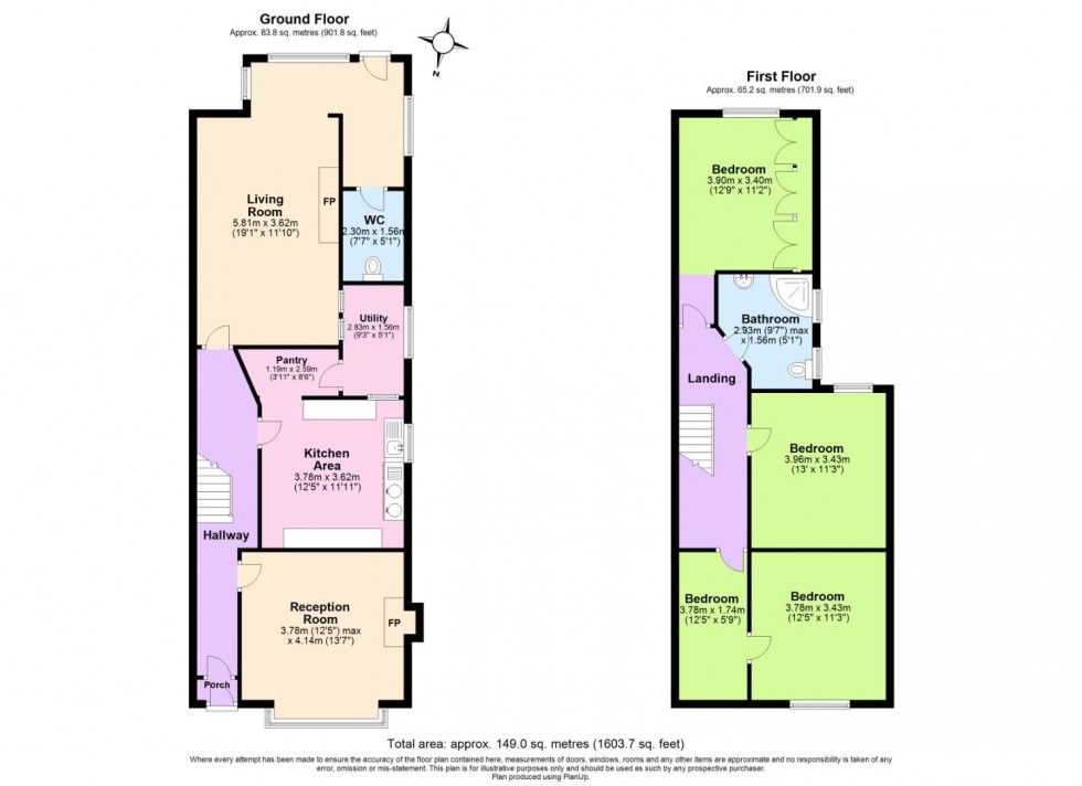 Floorplan for Priory Road, West Bridgford, Nottingham