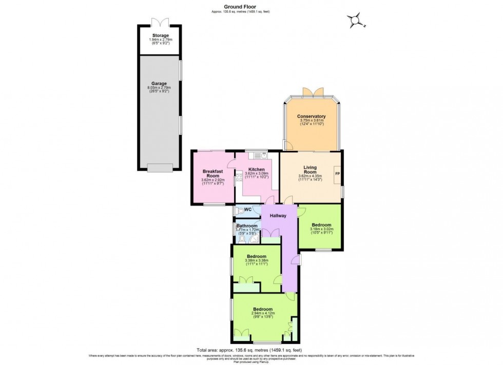 Floorplan for Cotgrave Lane, Tollerton