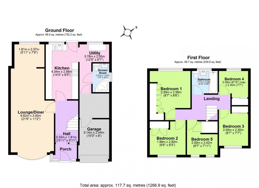 Floorplan for Rouen Way, Ashby-De-La-Zouch