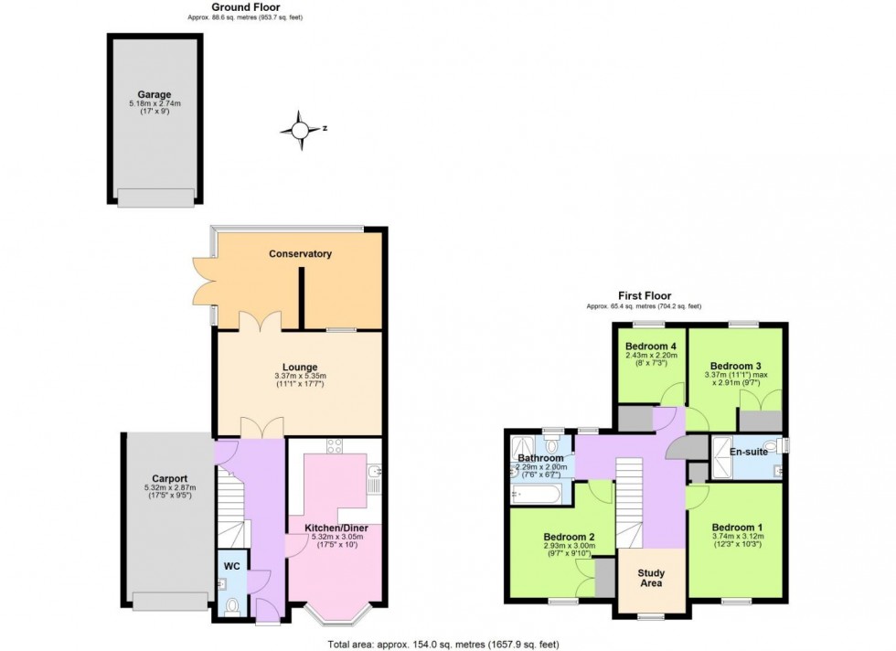 Floorplan for Stirling Close, Church Gresley