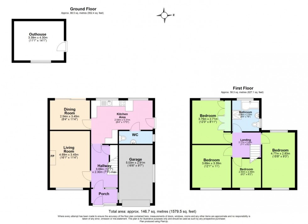 Floorplan for Wolds Drive, Keyworth