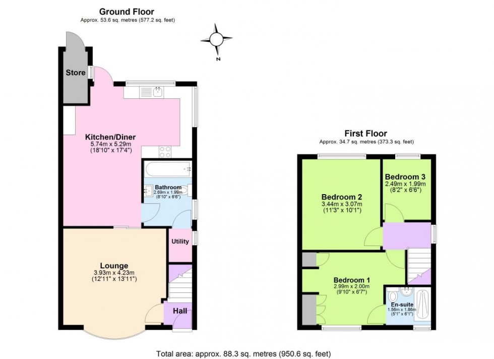 Floorplan for Hillside Road, Castle Gresley