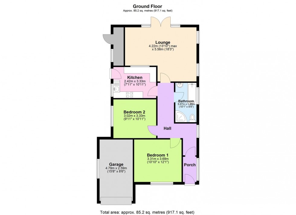 Floorplan for Stephenson Close, Glascote, Tamworth