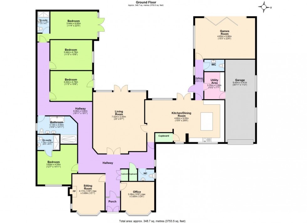 Floorplan for Bunny Hill Top, Costock, Loughborough