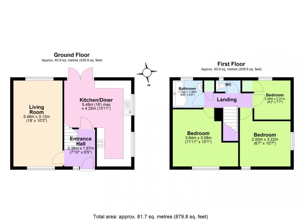 Floorplan for Hayes Road, Keyworth, Nottingham