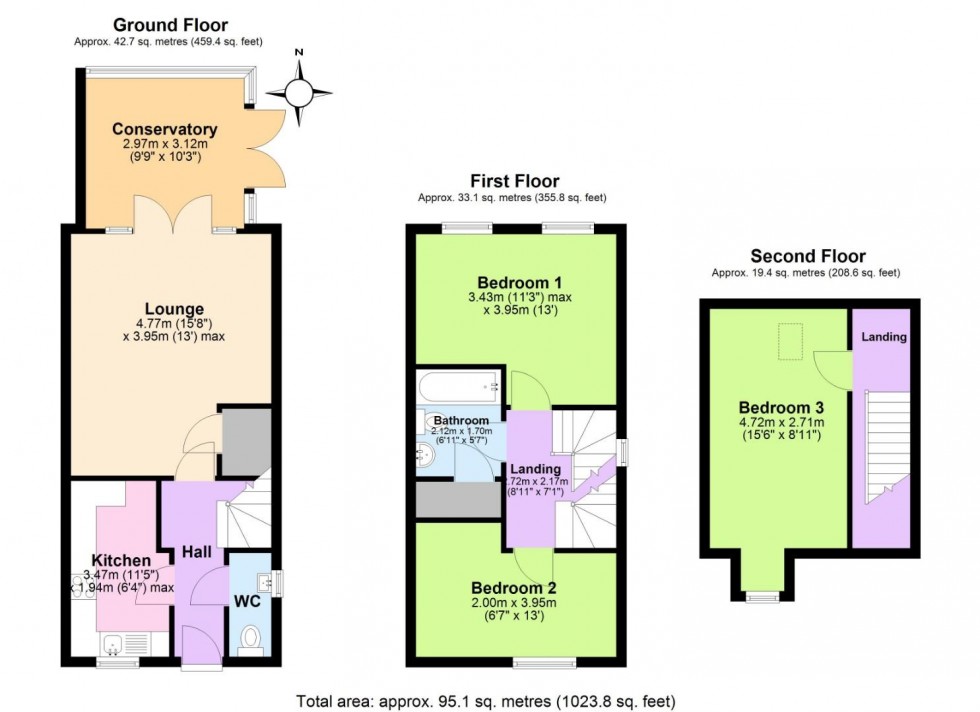 Floorplan for Dunbar Way, Ashby-De-La-Zouch