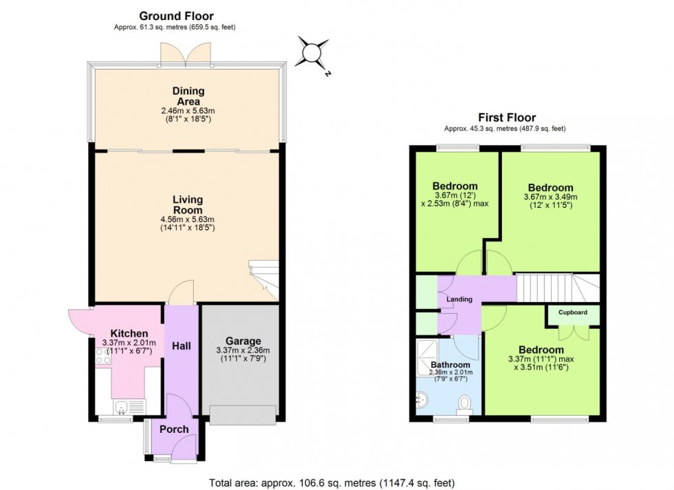 Floorplan for Dale Close, West Bridgford, Nottingham
