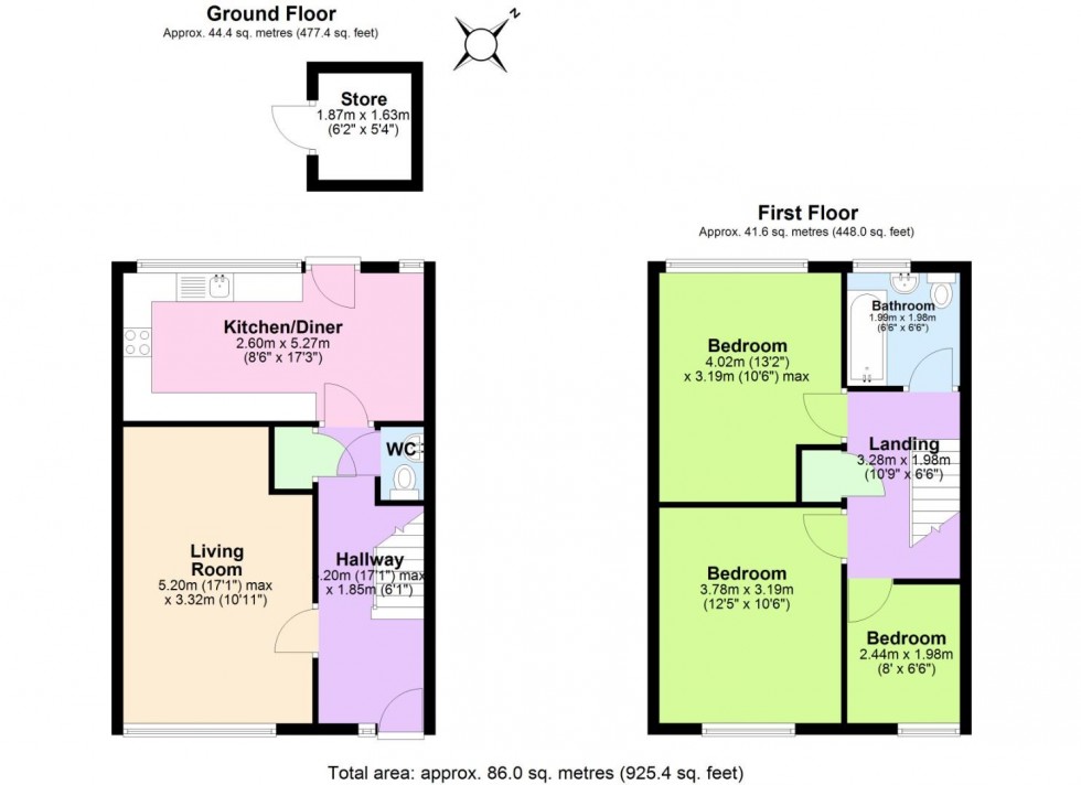 Floorplan for Hobart Close, Nottingham