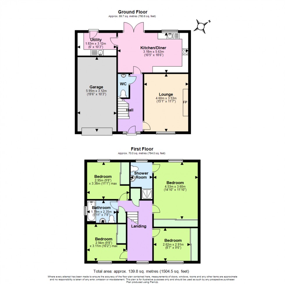 Floorplan for Tutbury Drive, Burton-upon-Trent