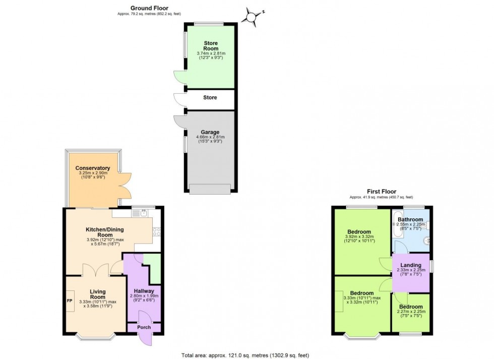 Floorplan for Ashley Road, Keyworth, Nottingham