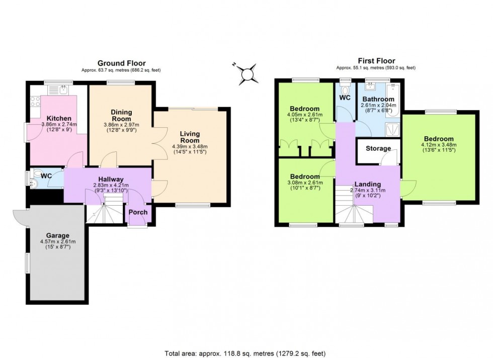 Floorplan for Shelford Close, Beeston, Nottingham