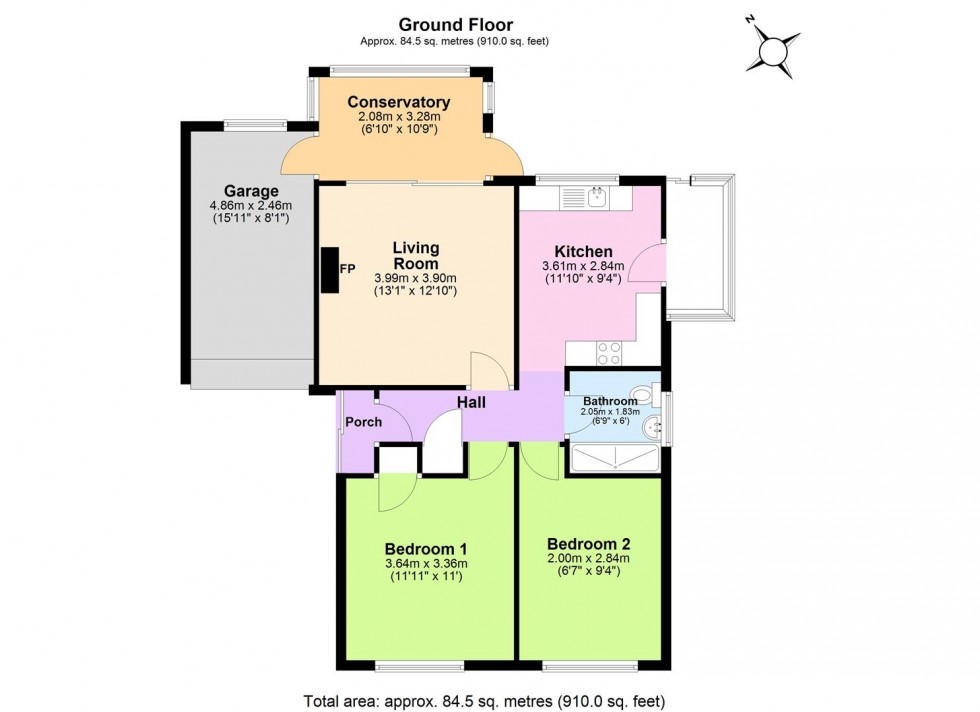 Floorplan for Lansdowne Crescent, Two Gates, Tamworth