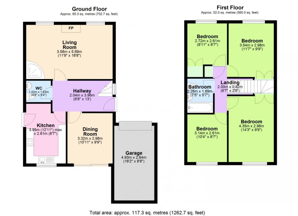 Floorplan for Ingleby Close, Cotgrave, Nottingham