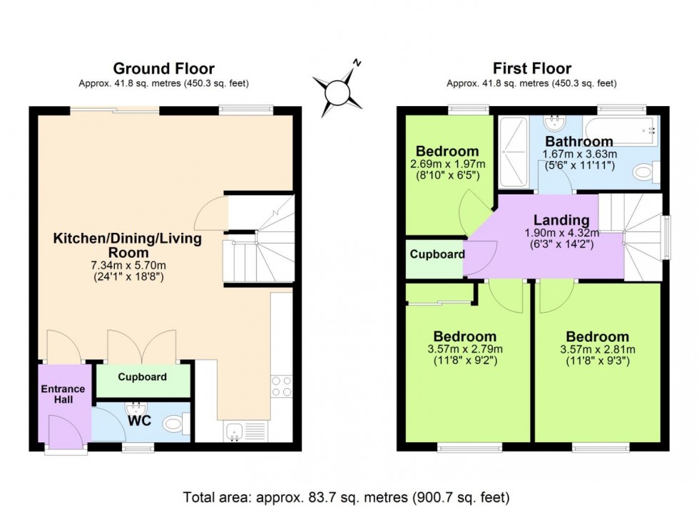 Floorplan for Measham Close, West Bridgford, Nottingham
