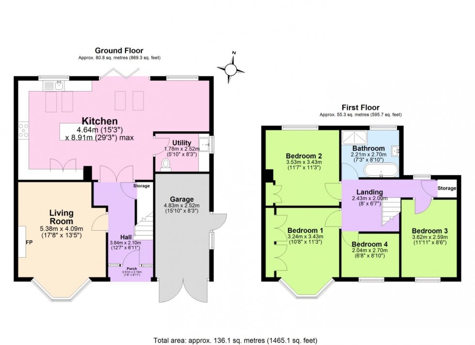 Floorplan for Highfields Close, Ashby-De-La-Zouch
