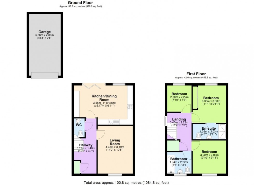 Floorplan for Magpie Crescent, West Bridgford, Nottingham