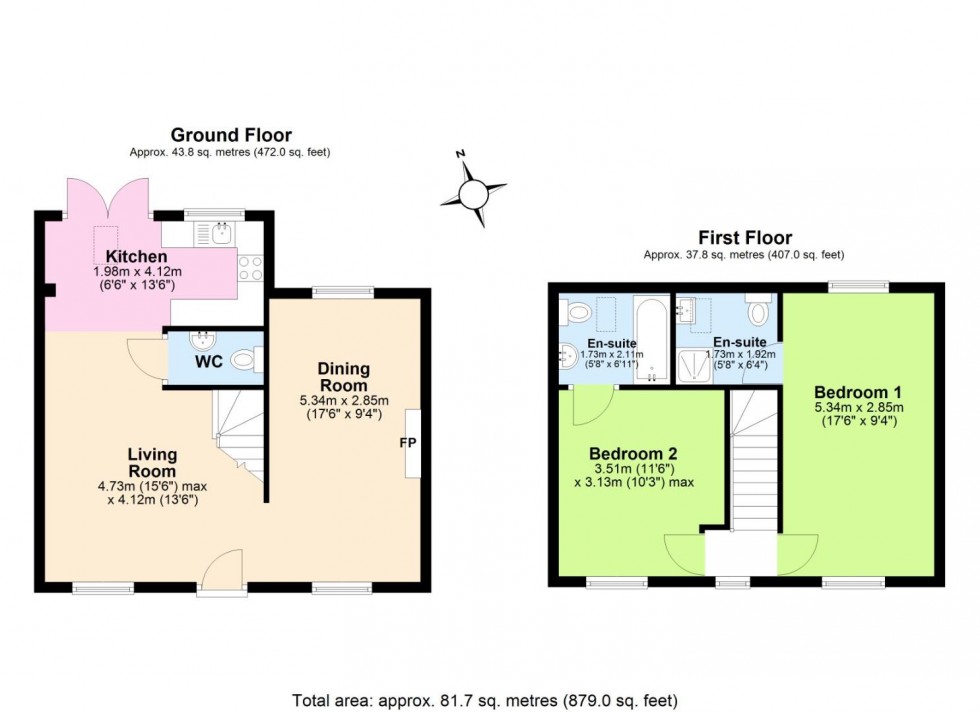 Floorplan for Churchside Walk, Ashby-De-La-Zouch