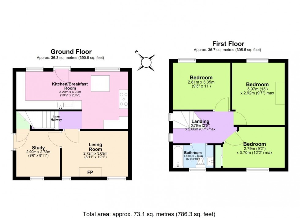 Floorplan for Village Road, Clifton Village, Nottingham