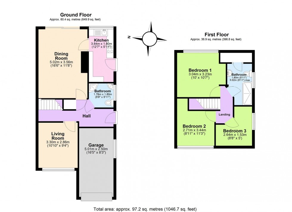 Floorplan for Sherbrooke Avenue, Wilnecote, Tamworth
