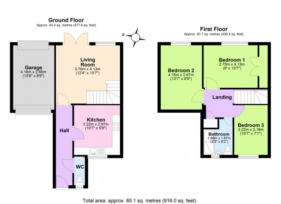 Floorplan for Eton Close, Ashby De La Zouch