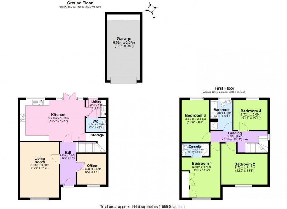 Floorplan for Dickinson Close, Ashby-De-La-Zouch