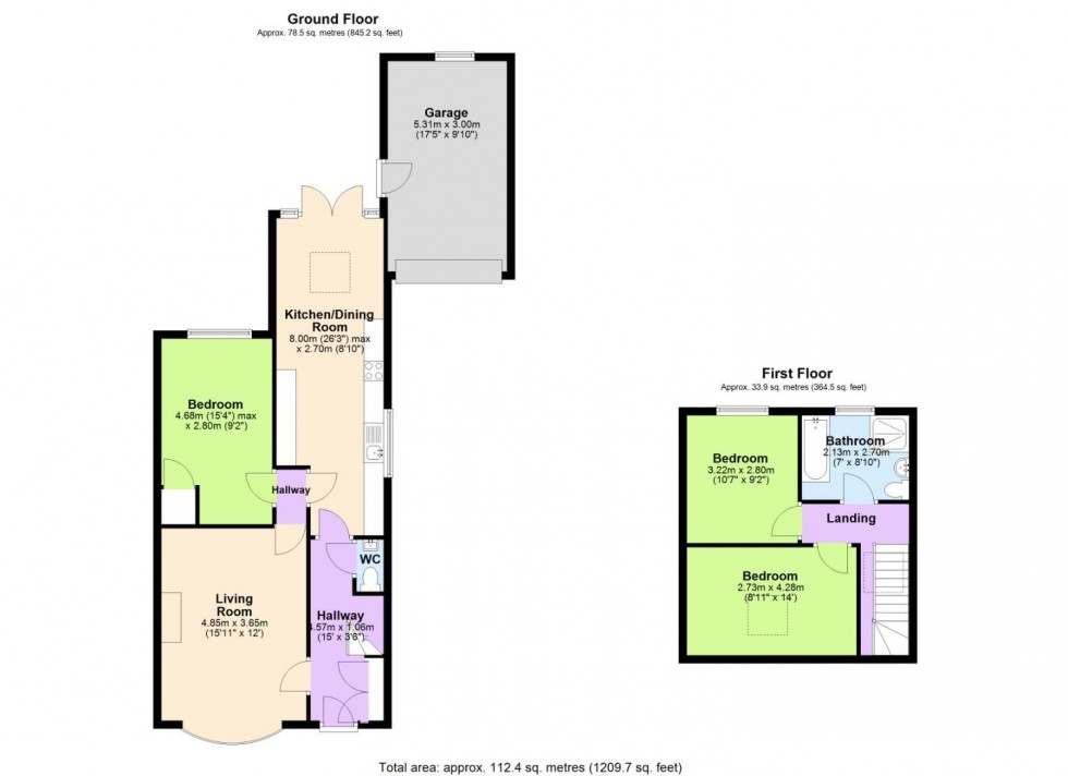 Floorplan for Beech Avenue, Keyworth, Nottingham