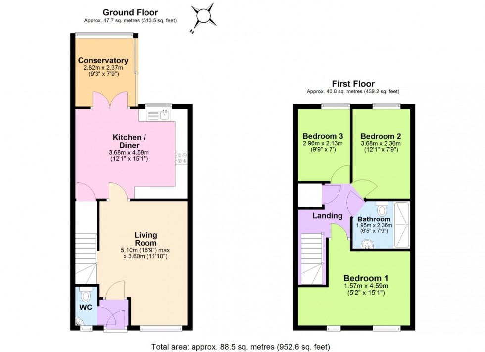 Floorplan for Brick Kiln Lane, Ashby-De-La-Zouch