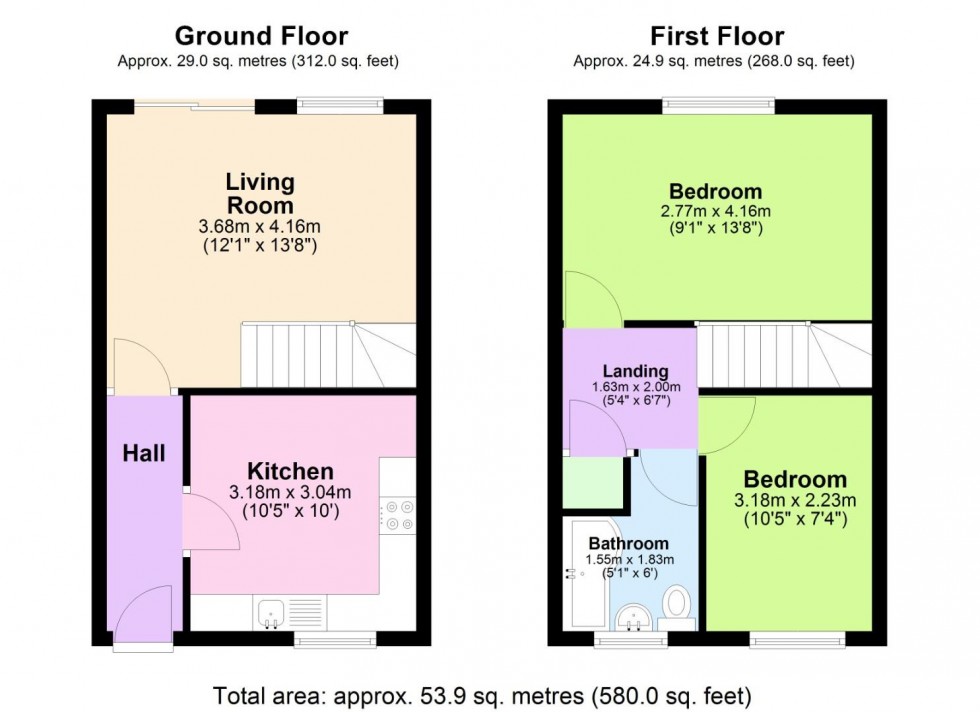 Floorplan for Borrowdale Close, Gamston, Nottingham