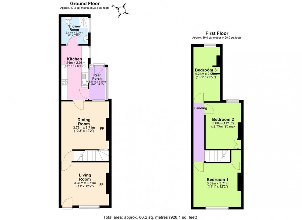 Floorplan for Cross Street, Kettlebrook, Tamworth