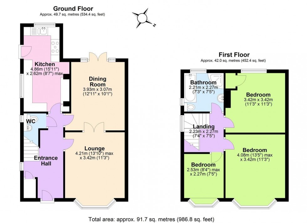 Floorplan for Burnside Road, West Bridgford