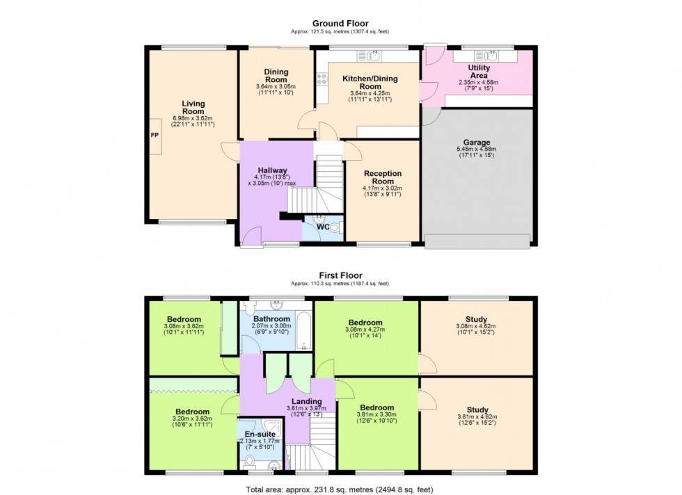 Floorplan for Green Close, Keyworth, Nottingham