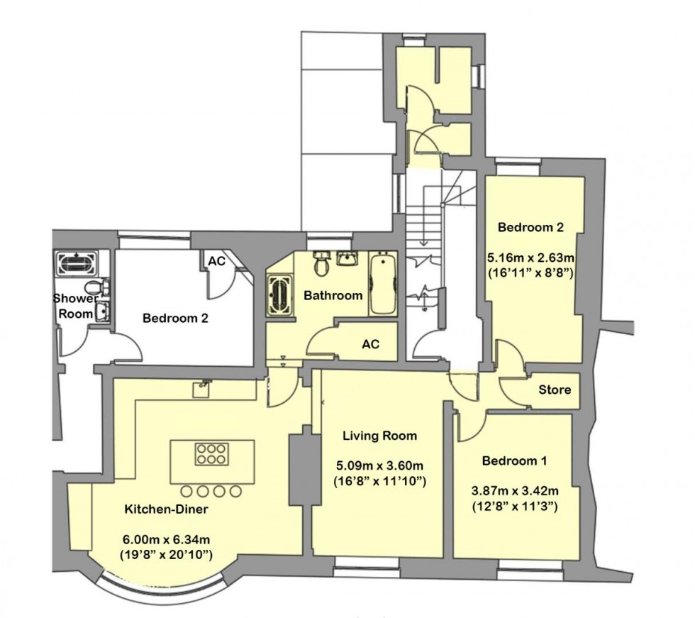 Floorplan for Apartment1 Kilwardby House, Kilwardby Street, Ashby De La Zouch