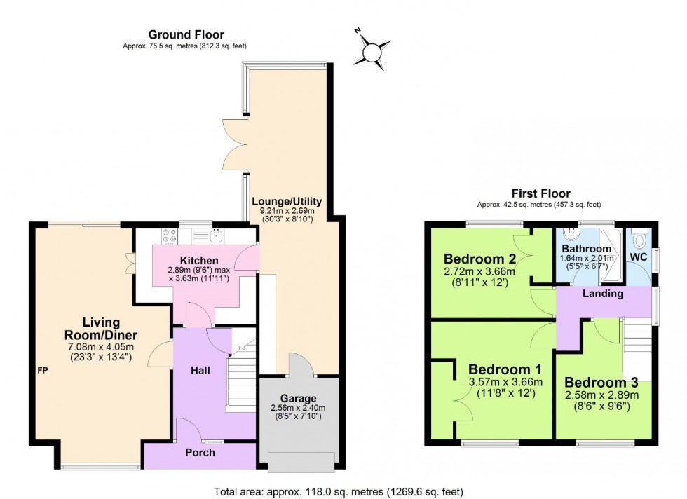 Floorplan for Woodside, Ashby-De-La-Zouch