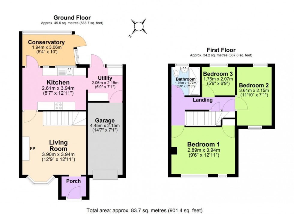 Floorplan for Falcon Way, Woodville, Swadlincote