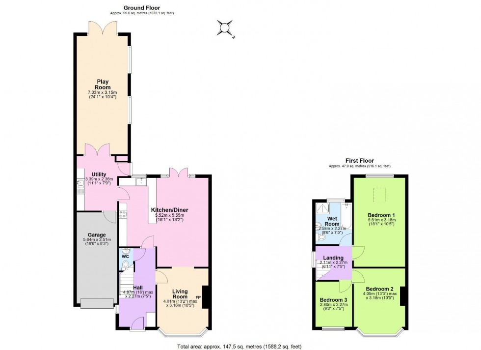 Floorplan for Medina Drive, Tollerton, Nottingham