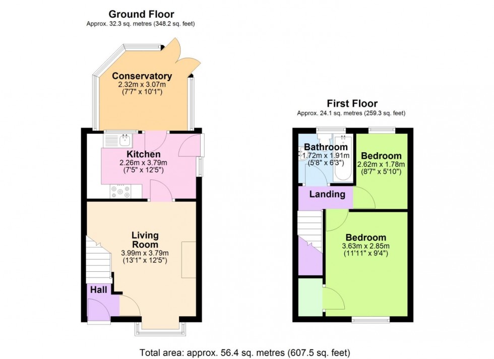 Floorplan for Thorntons Close, Cotgrave, Nottingham