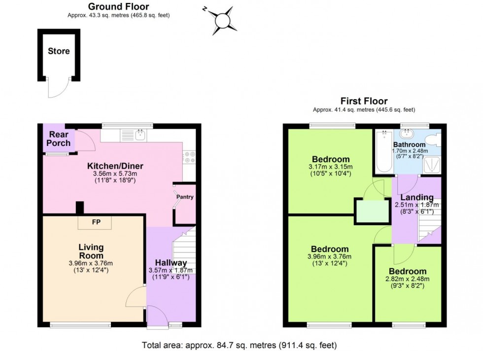 Floorplan for Little Meadow, Cotgrave, Nottingham
