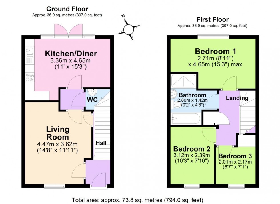 Floorplan for Spring Avenue, Ashby-De-La-Zouch