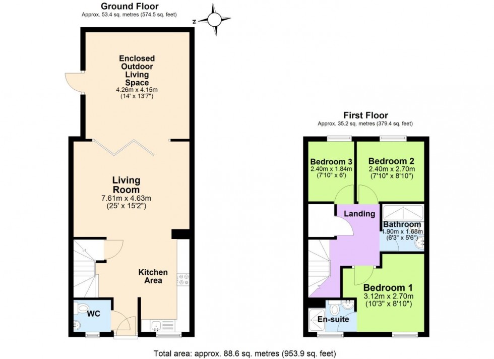 Floorplan for Brick Kiln Lane, Ashby-De-La-Zouch