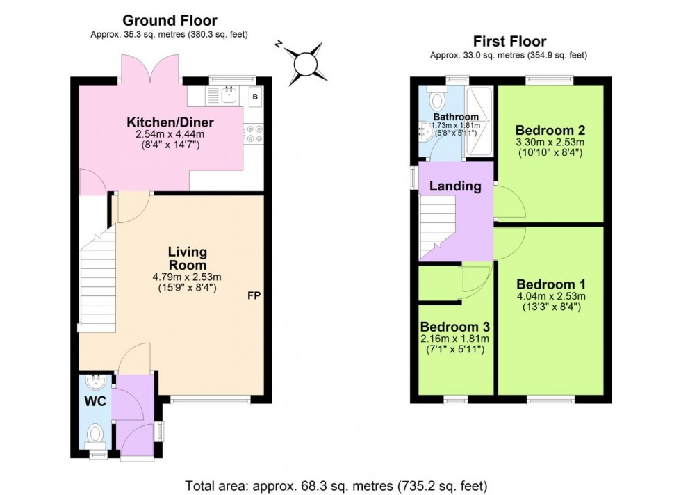Floorplan for Penkridge Road, Church Gresley, Swadlincote