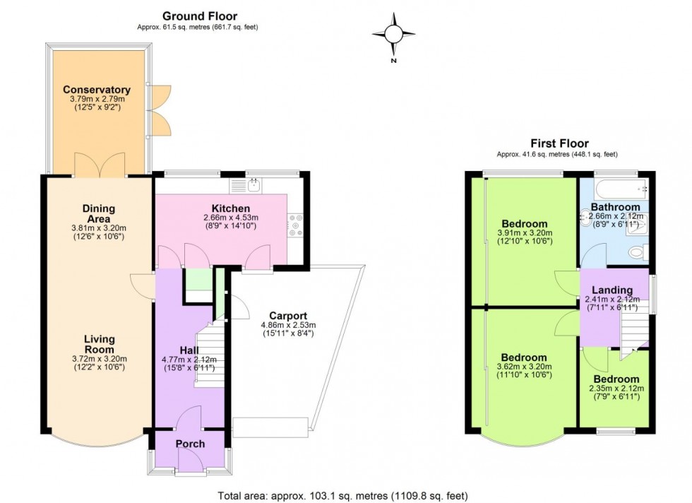 Floorplan for St. Mawes Avenue, Wilford, Nottingham
