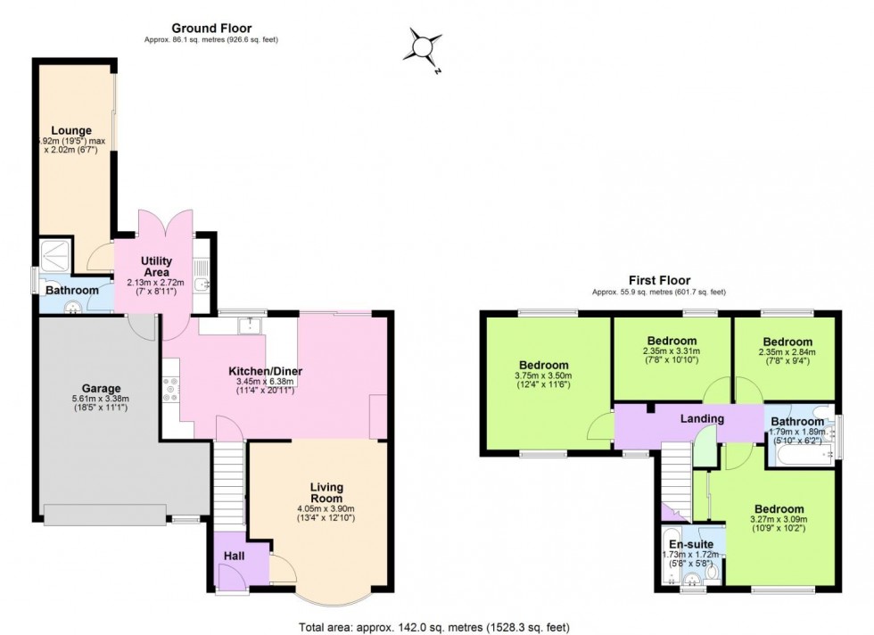 Floorplan for Heather Croft, West Bridgford, Nottingham