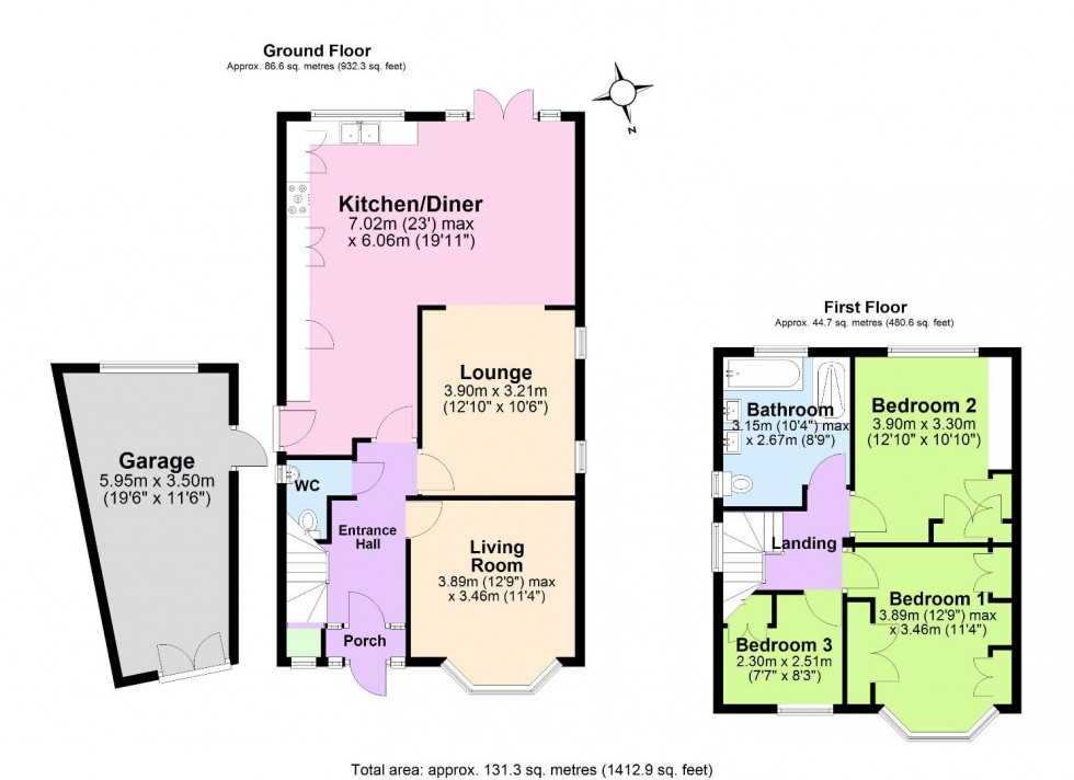 Floorplan for Peterdale Drive, Wolverhampton