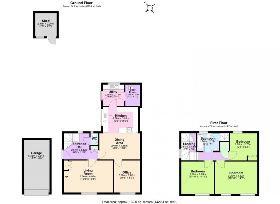 Floorplan for Inholms Gardens, Flintham, Newark