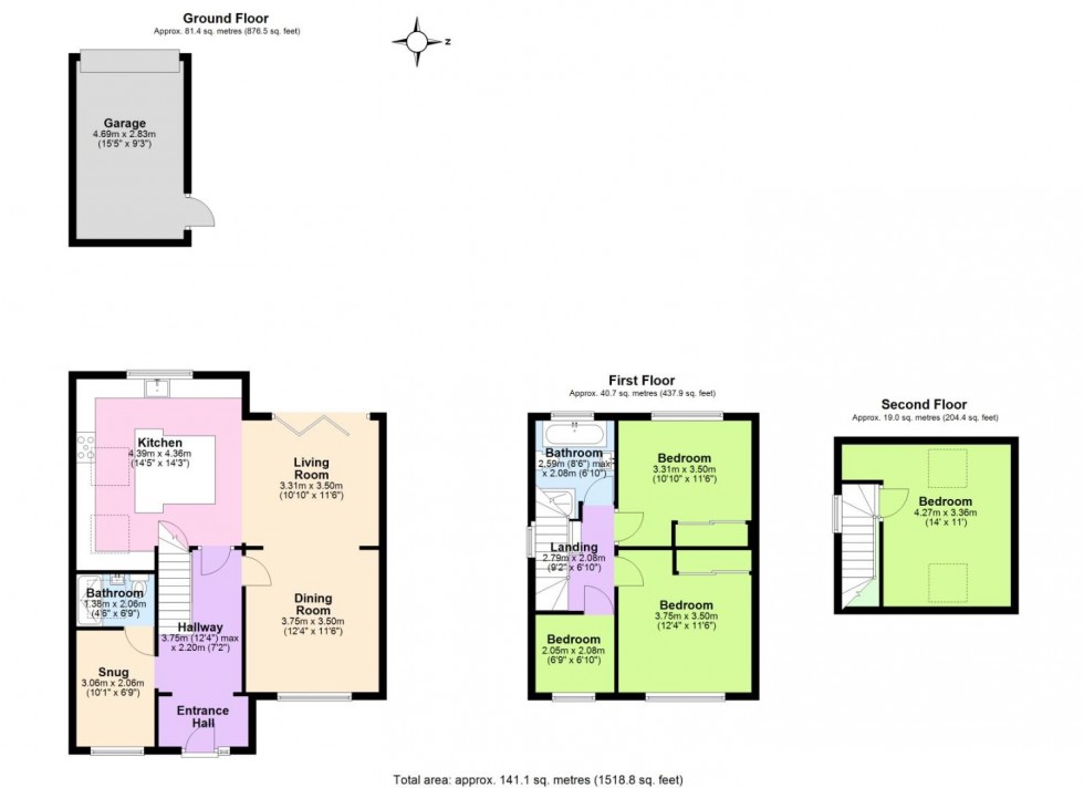 Floorplan for Whitfield Close, Nottingham